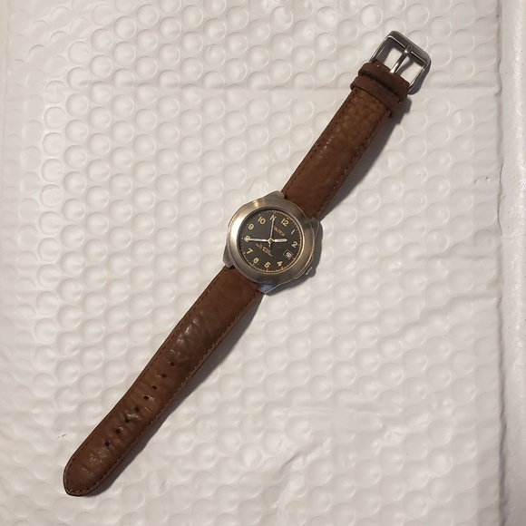 Vintage Nautica Unisex Genuine Leather & Stainless Steel Watch - Picture 1 of 2